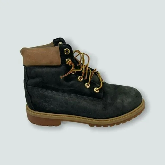 Timberland Boys Ankle Boot Black Leather Waterproo