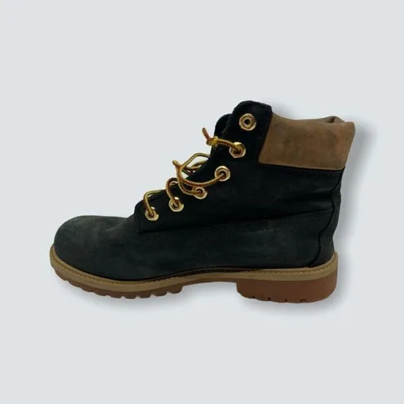Timberland Boys Ankle Boot Black Leather Waterproo