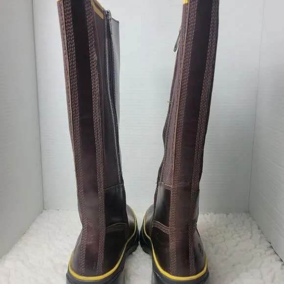 Timberland Malynn Tall Boots Womens Size 7 Waterproof Brown Full Grain Leather G