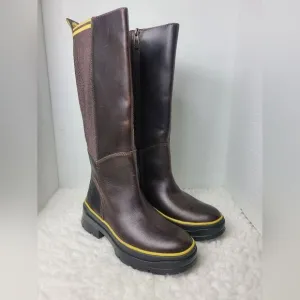 Timberland Malynn Tall Boots Womens Size 7 Waterproof Brown Full Grain Leather G
