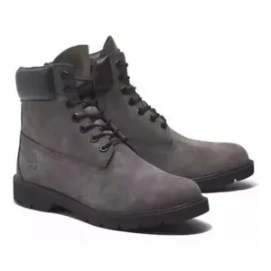 Timberland TB0A64YW033 Combat Boots Men's Gray Leather 6-Inch Waterproof TF334