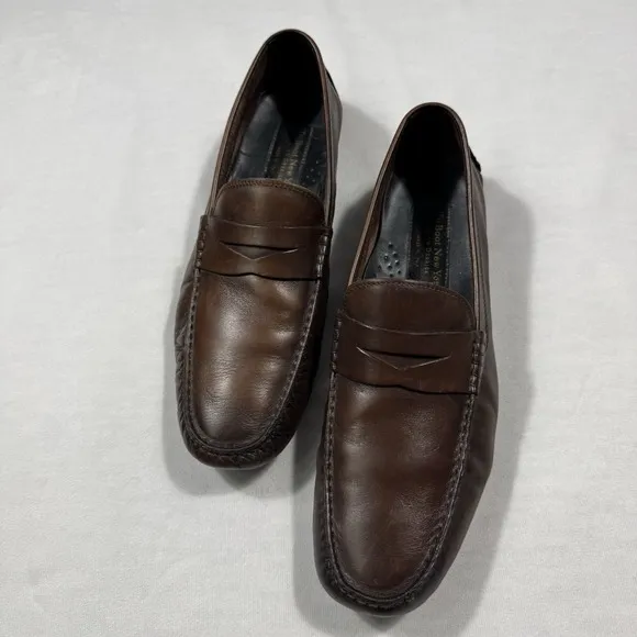 To Boot New York Adam Derrick Brown Leather Palo Alto Driving Moccasins Sz 12