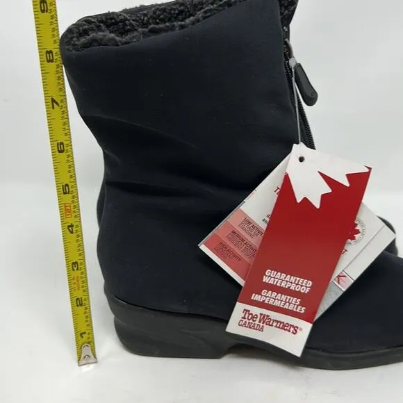 Toe Warmers Canada Black Boots Women's 8 WIDE new with tags