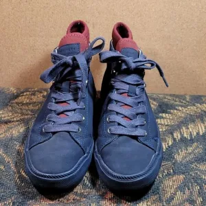 Tommy Hilfiger Women's Tadzia Navy Leather High Top Sneakers w/ Maroon- Size 7