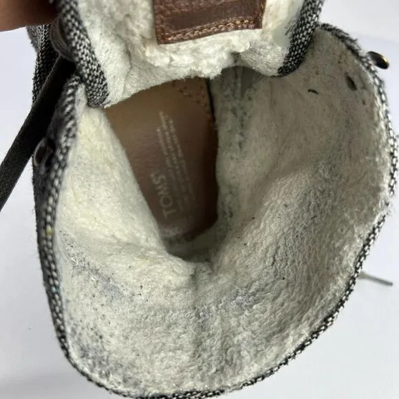 Toms Mens Chukka Fleck Boots US 11.5 Gray Flannel Tweed Walking Shoes