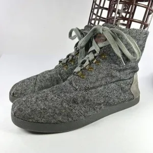 Toms Mens Chukka Fleck Boots US 11.5 Gray Flannel Tweed Walking Shoes