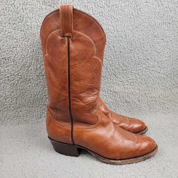 Tony Lama Cowboy Boots 5084 Brown Western Ranch Country Side Brown Mens 9EE READ