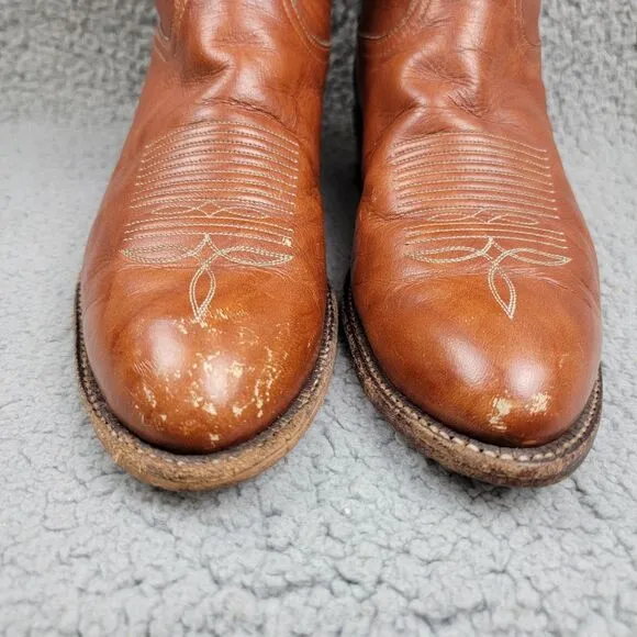 Tony Lama Cowboy Boots 5084 Brown Western Ranch Country Side Brown Mens 9EE READ