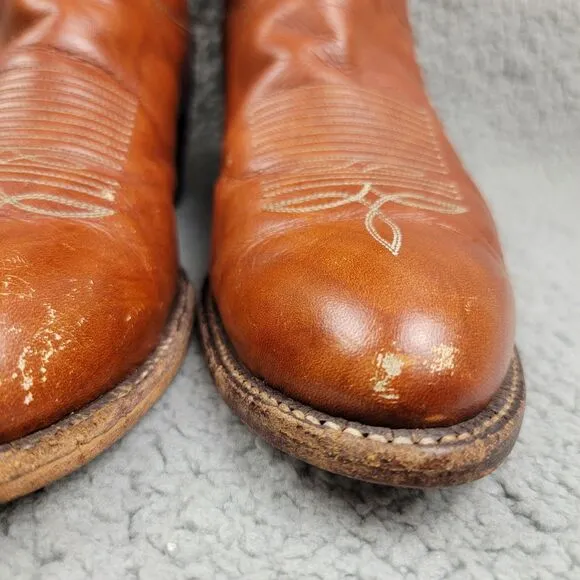 Tony Lama Cowboy Boots 5084 Brown Western Ranch Country Side Brown Mens 9EE READ