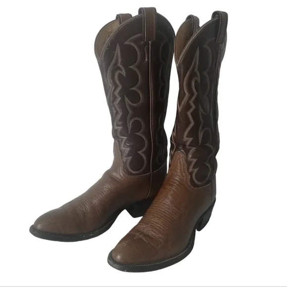 Tony Lama Cowboy Boots #8052- 2 tone Mens 6