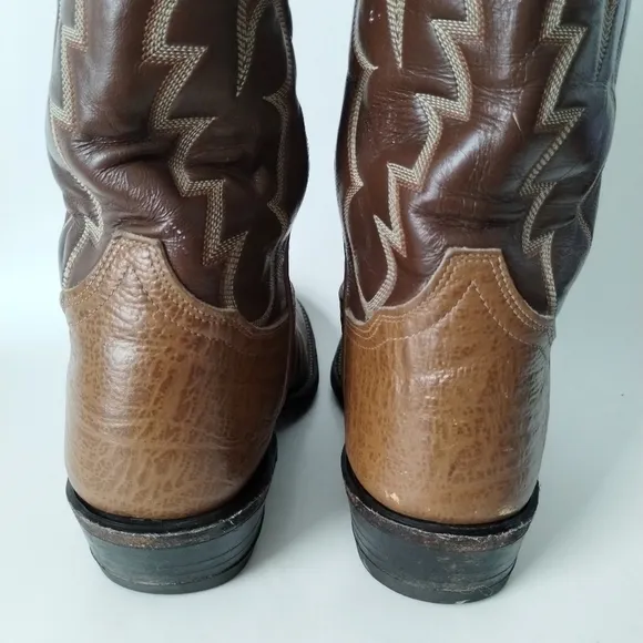 Tony Lama Cowboy Boots #8052- 2 tone Mens 6
