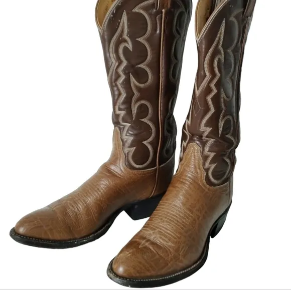 Tony Lama Cowboy Boots #8052- 2 tone Mens 6