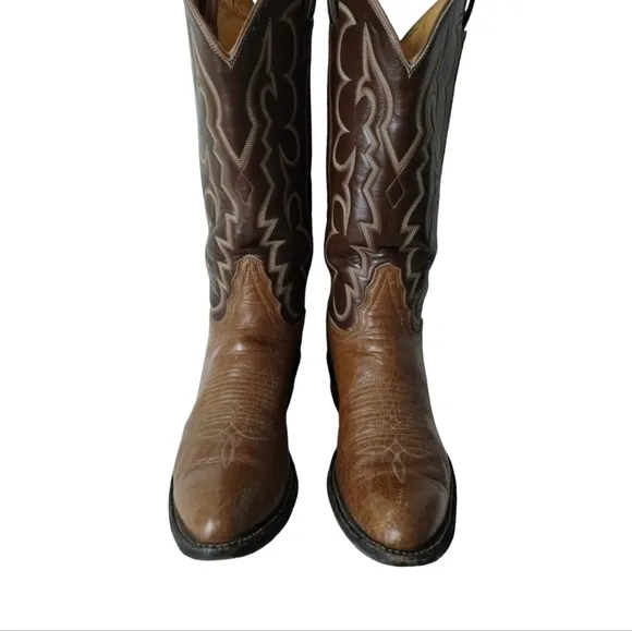 Tony Lama Cowboy Boots #8052- 2 tone Mens 6