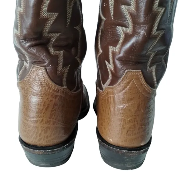 Tony Lama Cowboy Boots #8052- 2 tone Mens 6