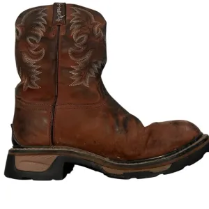 Tony Lama Cowboy Boots TLX  Sz 10d Leather Brown Round Steel Toe