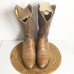 Tony Lama men's round toe leather boots, SZ 11.5AA AZTEC USA MADE Men’s