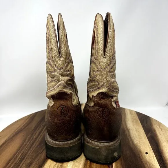 TONY LAMA SIENNA MEN’S 9 D ROUND STEEL TOE PULL ON WESTERN WORK BOOTS RR3210