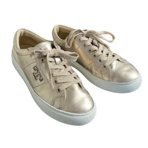 TORY BURCH AMALIA  SNEAKERS METALLIC NAPPA LEATHER ROSE GOLD SIZE 7.5M