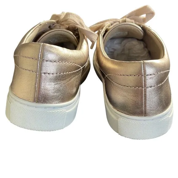 TORY BURCH AMALIA  SNEAKERS METALLIC NAPPA LEATHER ROSE GOLD SIZE 7.5M