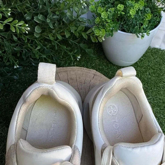 Tory Burch Cream and Tan Chunky Sneakers White and Cream Good LuckSneakers 5.5