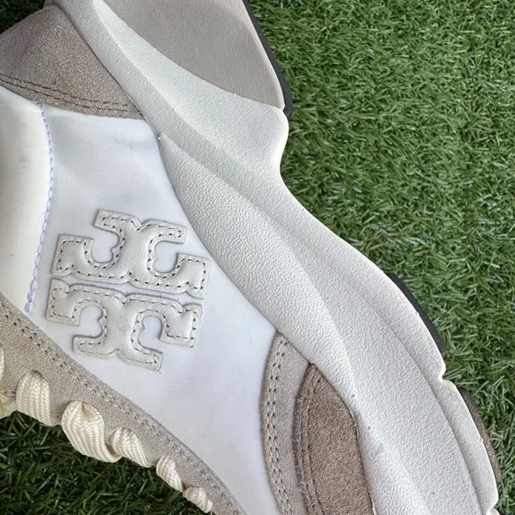 Tory Burch Cream and Tan Chunky Sneakers White and Cream Good LuckSneakers 5.5