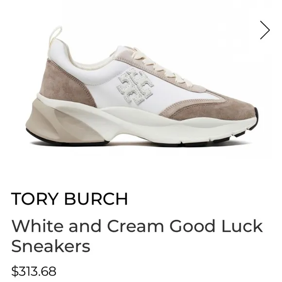 Tory Burch Cream and Tan Chunky Sneakers White and Cream Good LuckSneakers 5.5