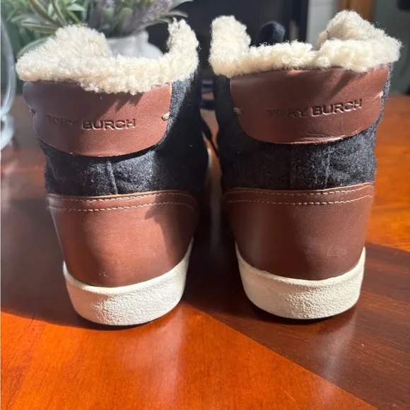 Tory Burch Flannel Hi Top Sneaker Women's
