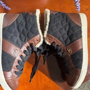 Tory Burch Flannel Hi Top Sneaker Women's