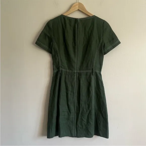 Tory Burch womens belted lined green casual shift mini dress size 0