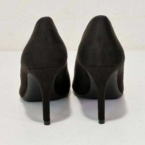 Trary Pointed Toe High Heel Suede Black Pumps Women's Size 9