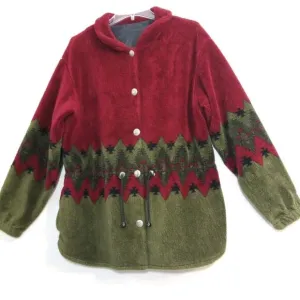 Tribal western fur fleece cinch waist jacket coat