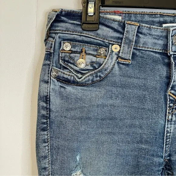 true religion Halle mid-rise super skinny distressed jeans