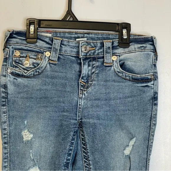 true religion Halle mid-rise super skinny distressed jeans