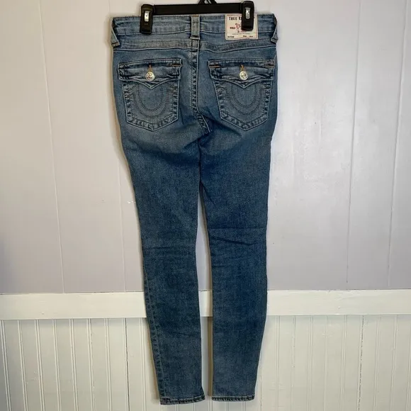 true religion Halle mid-rise super skinny distressed jeans