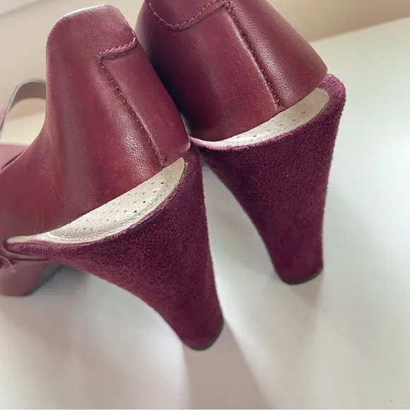 Tsubo NWOB Burgundy Japanese Comfort Mary-Janes Leather Slingback Adjustable 9.5