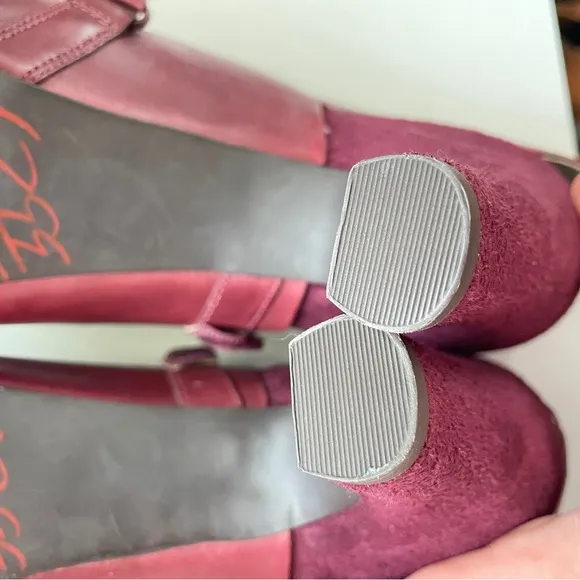 Tsubo NWOB Burgundy Japanese Comfort Mary-Janes Leather Slingback Adjustable 9.5