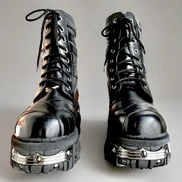 T.U.K Anarchic Vintage 90s Platform Lace Up Steel Toe Metal Detail Mens …