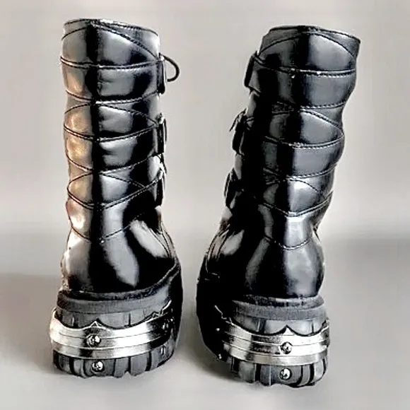 T.U.K Anarchic Vintage 90s Platform Lace Up Steel Toe Metal Detail Mens …