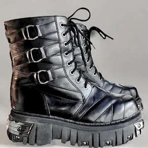 T.U.K Anarchic Vintage 90s Platform Lace Up Steel Toe Metal Detail Mens …