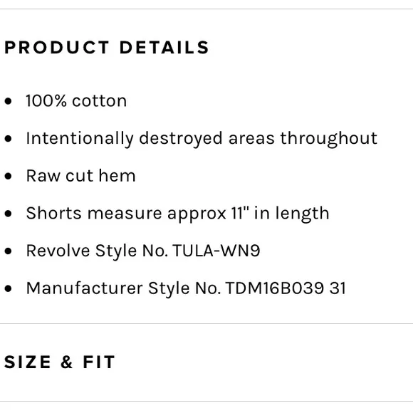 ✨TULAROSA✨Emma High Rise Shorts