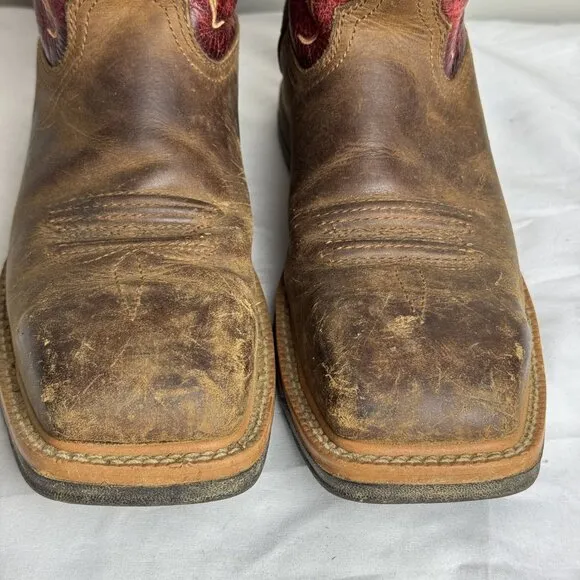 TWISTED X Leather Cowgirl Work Boots Steel Toe Women's Red/Brown Western WLCS003