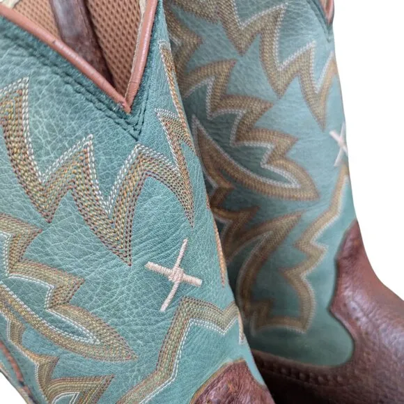 Twisted X - Men's Leather Steel Toe - Two-Toned Western Boots - Size 13 D