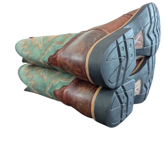 Twisted X - Men's Leather Steel Toe - Two-Toned Western Boots - Size 13 D