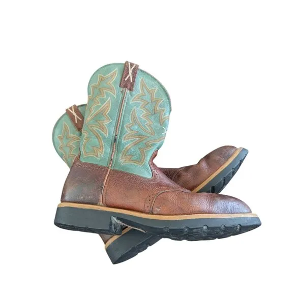 Twisted X - Men's Leather Steel Toe - Two-Toned Western Boots - Size 13 D