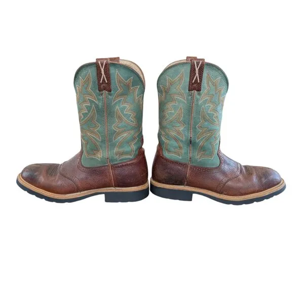 Twisted X - Men's Leather Steel Toe - Two-Toned Western Boots - Size 13 D