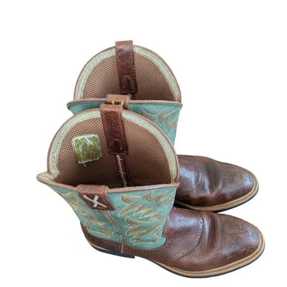 Twisted X - Men's Leather Steel Toe - Two-Toned Western Boots - Size 13 D