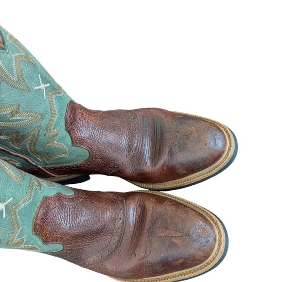 Twisted X - Men's Leather Steel Toe - Two-Toned Western Boots - Size 13 D