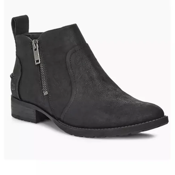 Ugg Aureo ll Waterproof Ankle Boots US9 EU40 Black Zip Up