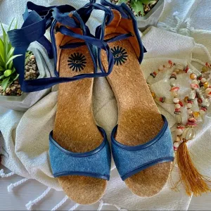 UGG AUSTRALIA Amell wedge ankle-tie sandals size 7.5 1470