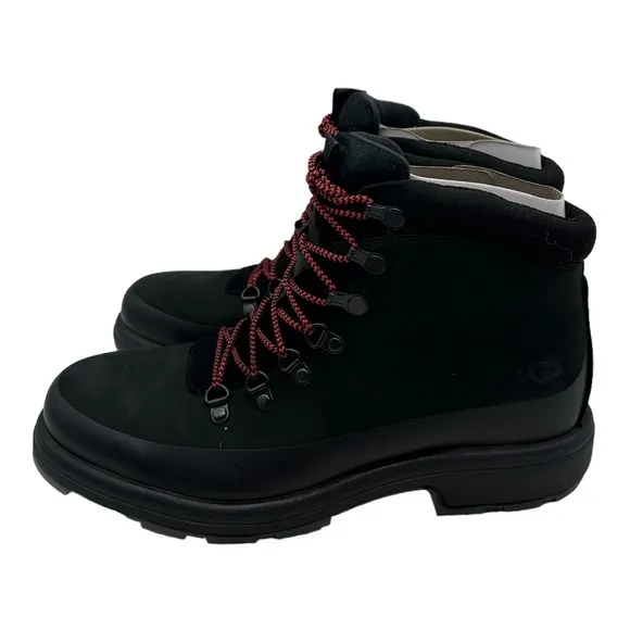 UGG Biltmore Hiking Boots Men's Size 8 Black Leather Waterproof Mid Chelsea